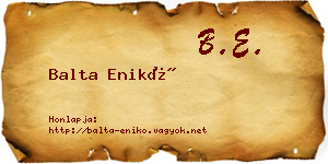 Balta Enikő névjegykártya