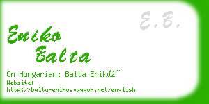 eniko balta business card